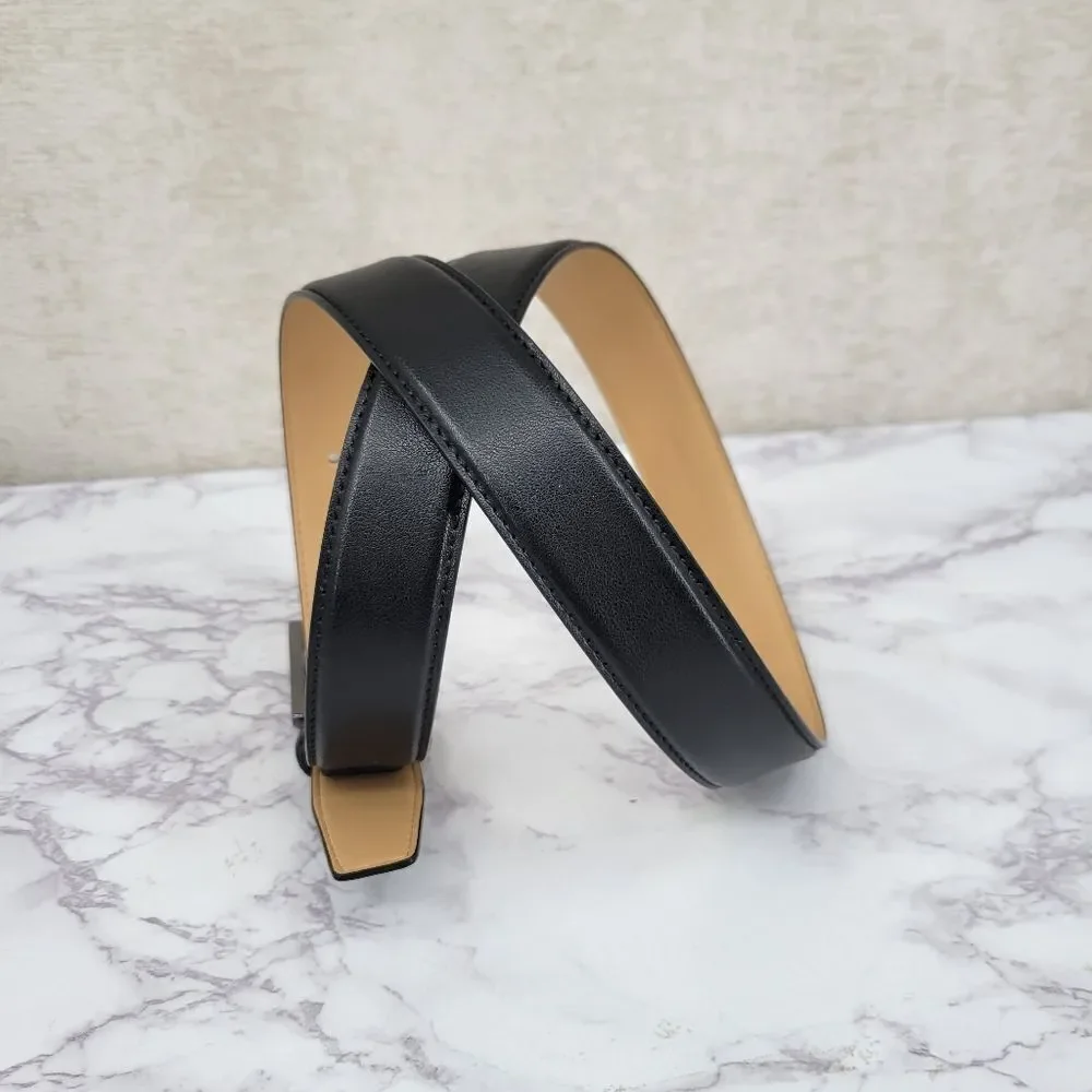 Louis Feraud Paris Classic Black Leather Belt